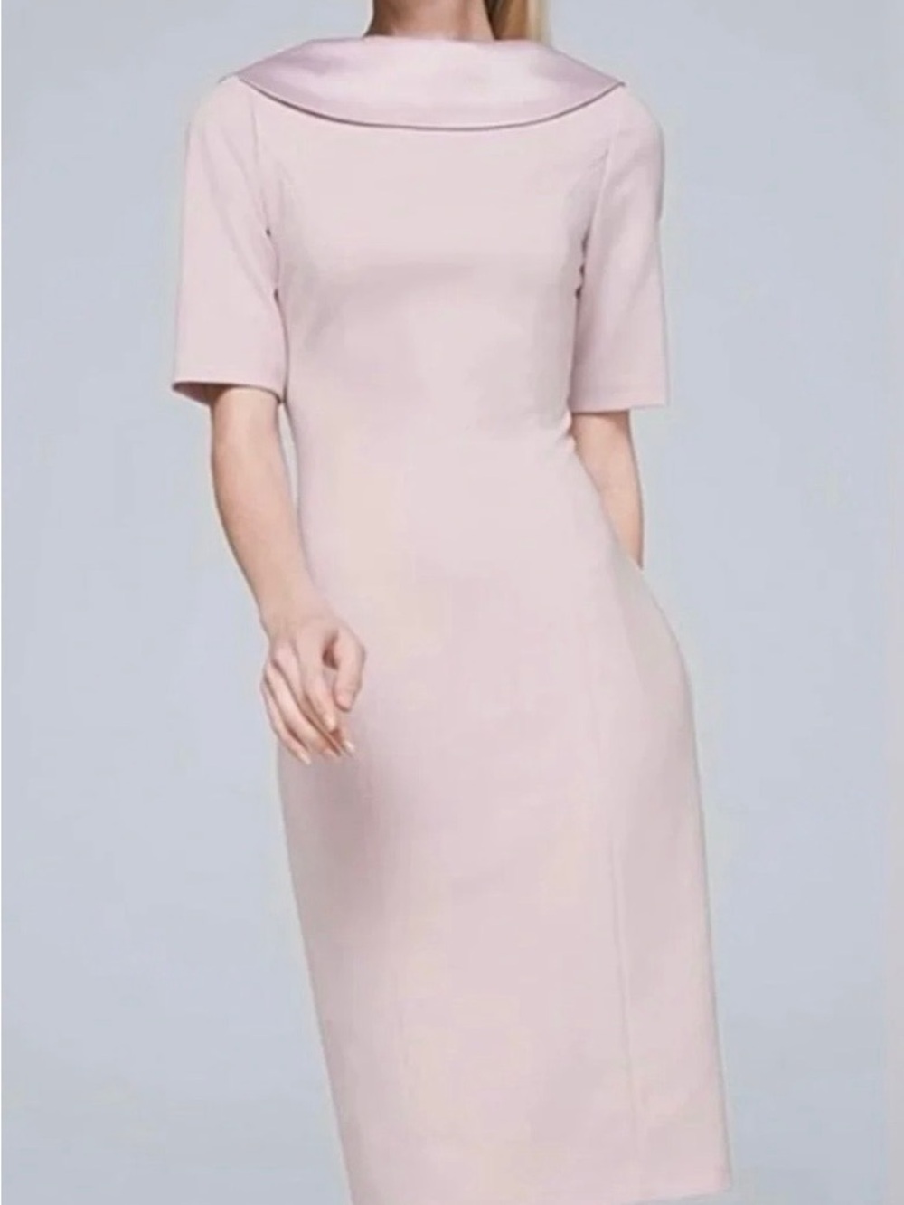 NWT WHBM Satin Vback Sheath Dress in Cottage Rose Sz 4